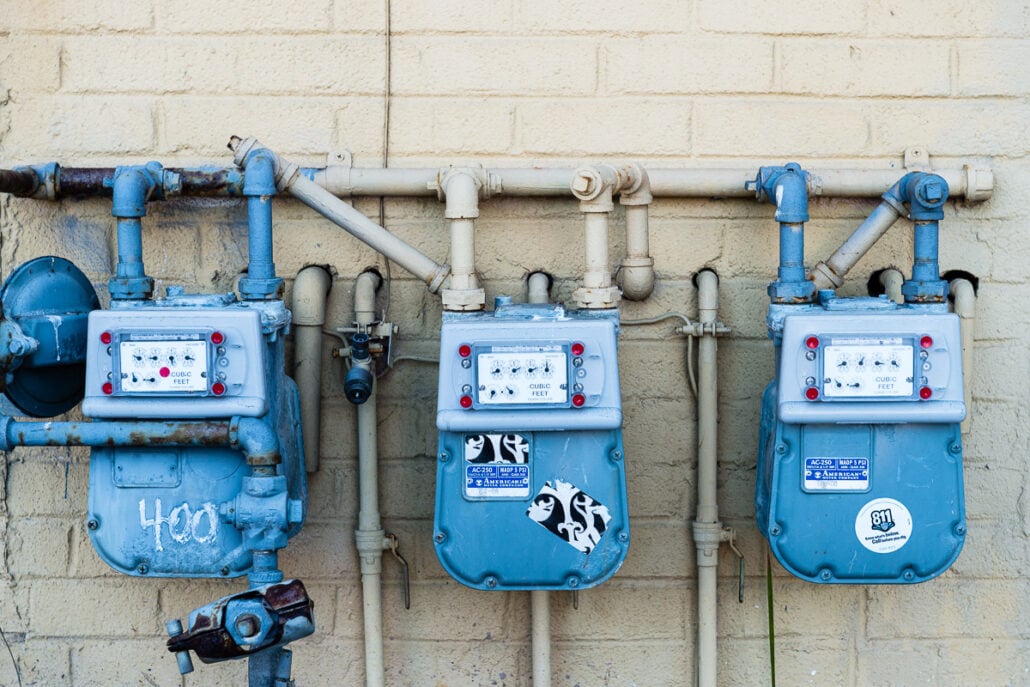 Regulations #0698, visual rhythms in natural gas installations, photograph by Jeff Kauffman