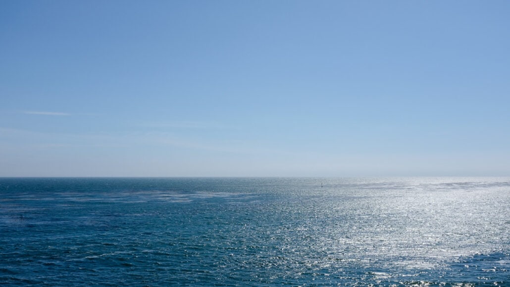 Having a Nature Bath, Blue Pacific #0046, The infinite blue Pacific Ocean from Santa Cruz, California. Photograph by Jeff Kauffman.