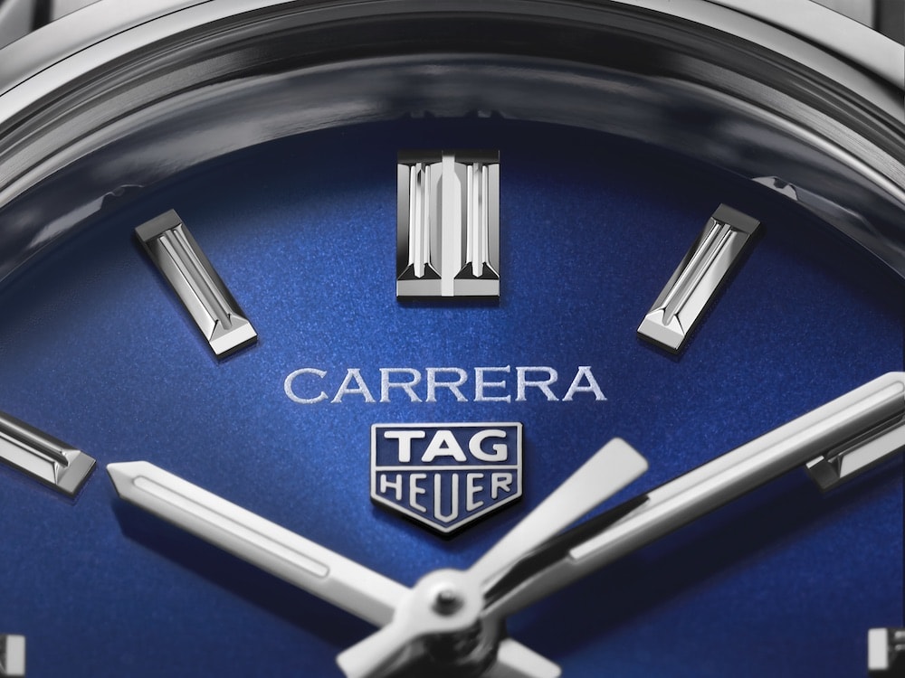 Close-up image of a TAG-Heuer Carrera watch face. Photo: ©TAG-Heuer, All Rights Reserved