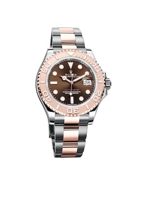 Rolex Yacht-Master with a chocolate dial, Everose gold bezel, Oystersteel case, and Oystersteel and Everose gold bracelet. (Photo courtesy of Rolex)