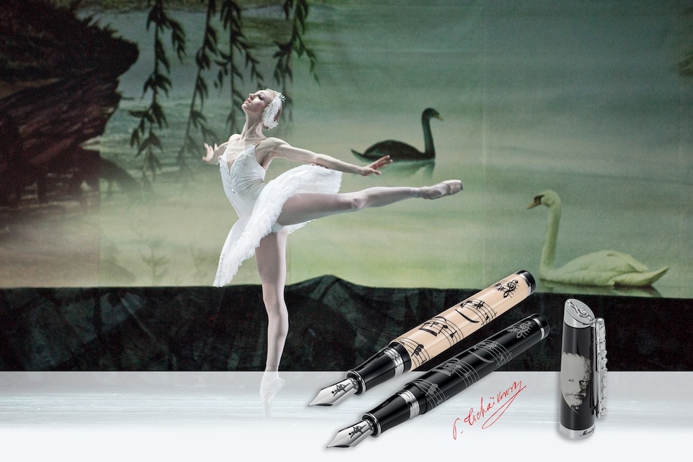 Montegrappa Tchaikovsky White Swan and Black Swan pens. Photo: © Montegrappa