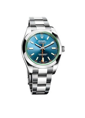 Rolex Milhauss luxury watch with electric blue dial and lightning bolt second hand. Photo: ©Rolex, All Rights Reserved