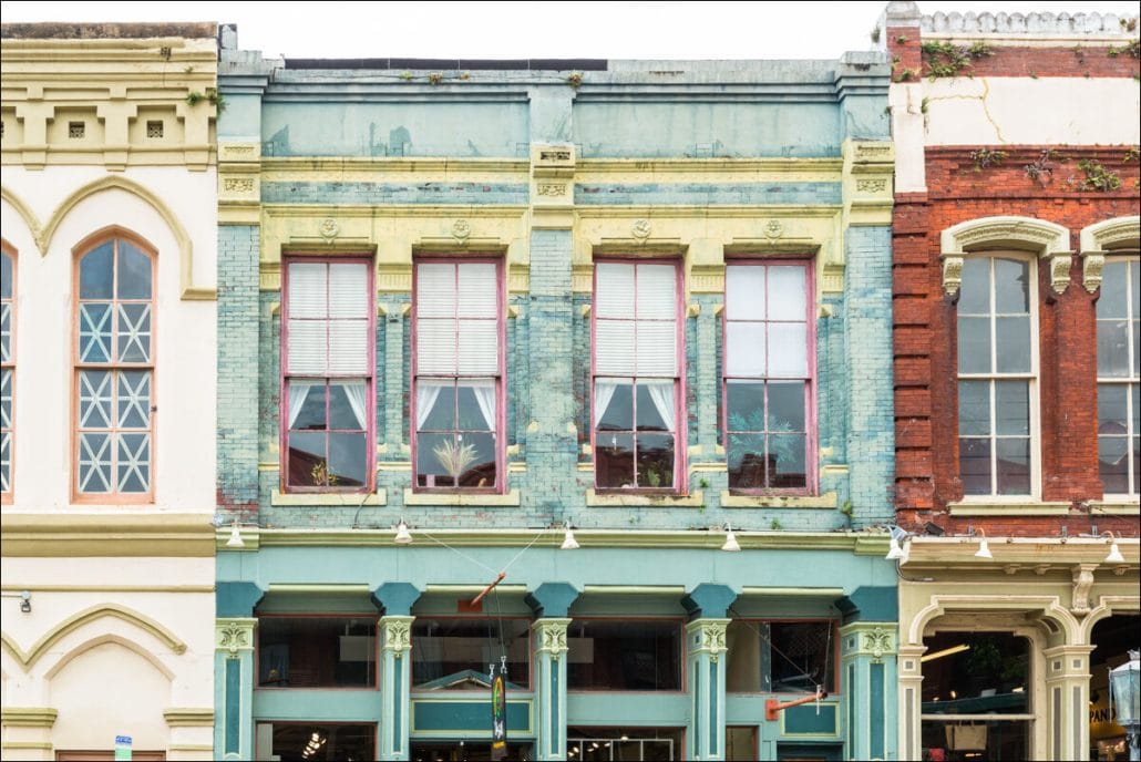 Clara Lang Building, located at 2109 Strand in Galveston, Texas USA. Architecture in the Strand Historic District. Photo ©Jeff Kauffman, All Rights Reserved.