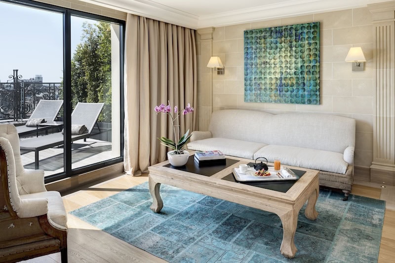 Photo of a large art piece in a guest room of the Majestic Hotel and Spa Barcelona. Photo courtesy of Expedia.