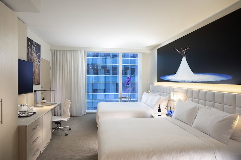 Dramatic artwork in HALL Arts Hotel guestroom in Dallas Texas. Photo courtesy of Expedia.com.